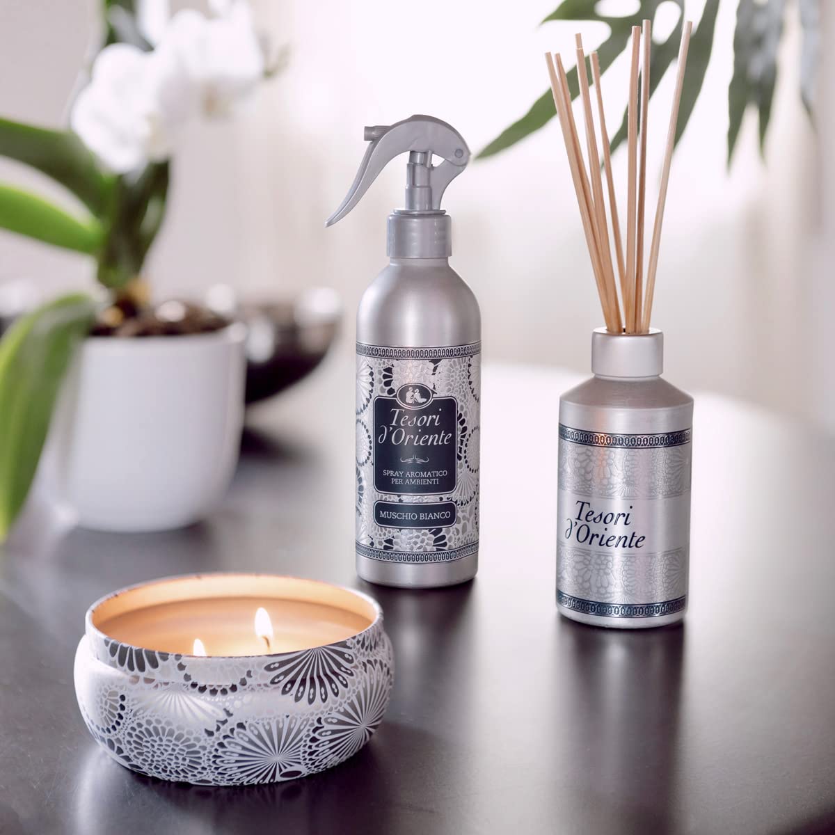 Tesori d'Oriente diffuser sticks releasing a soft, comforting scent