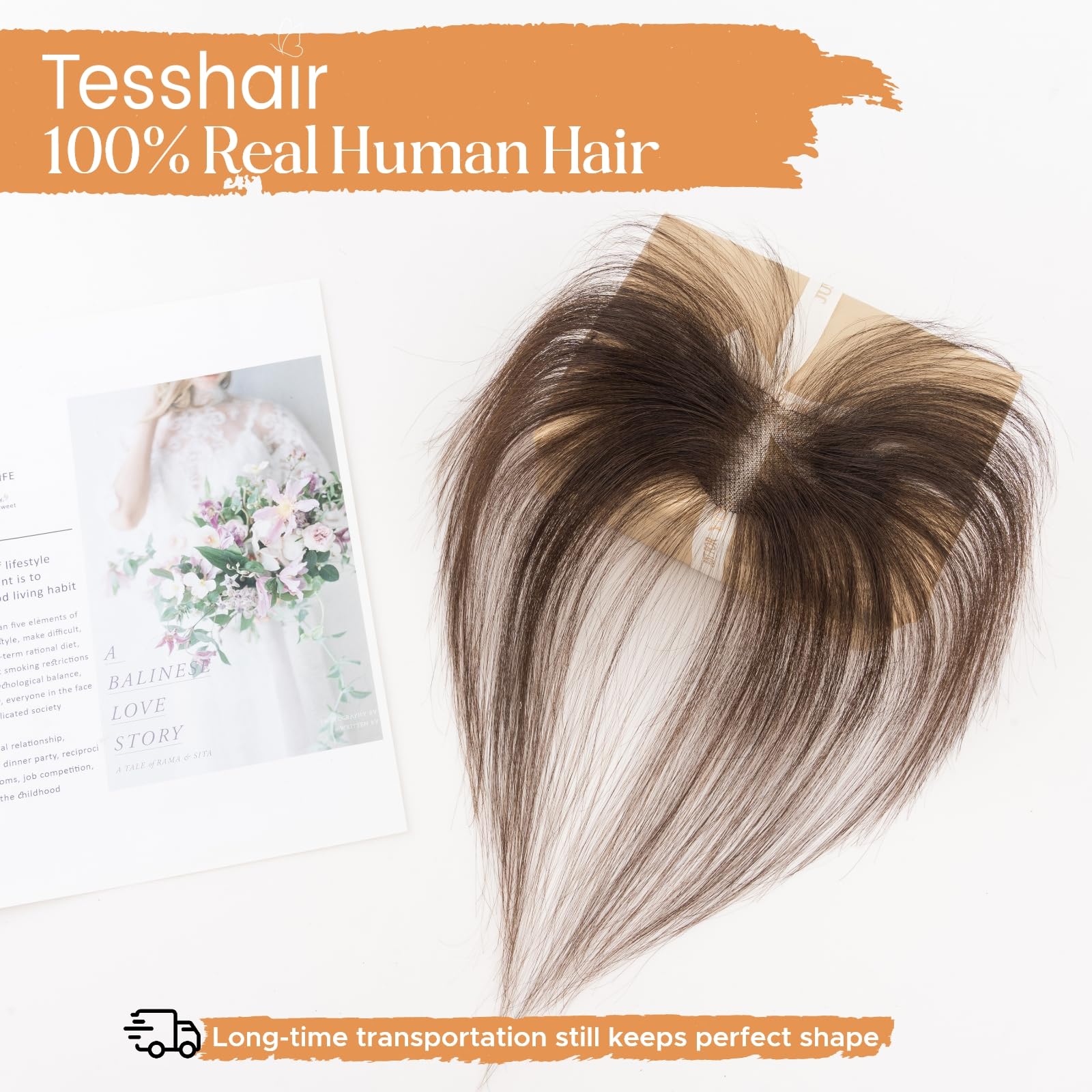 TESSHAIR clip-in bangs weigh 11 grams for light, comfortable wear.
