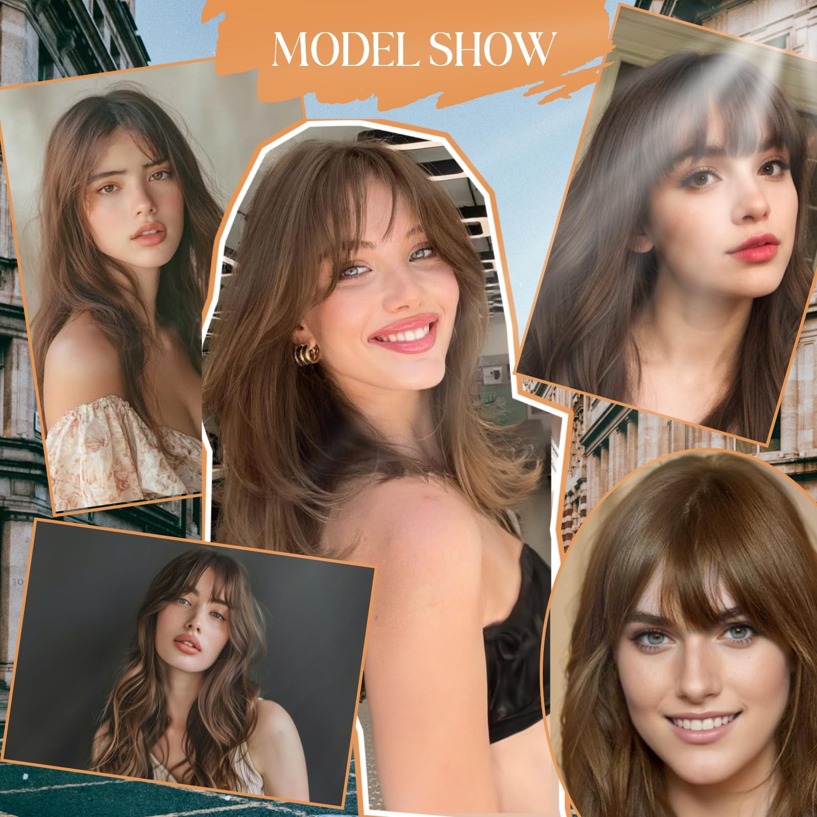 TESSHAIR clip-in bangs use handmade mesh with slight batch variations for natural look.
