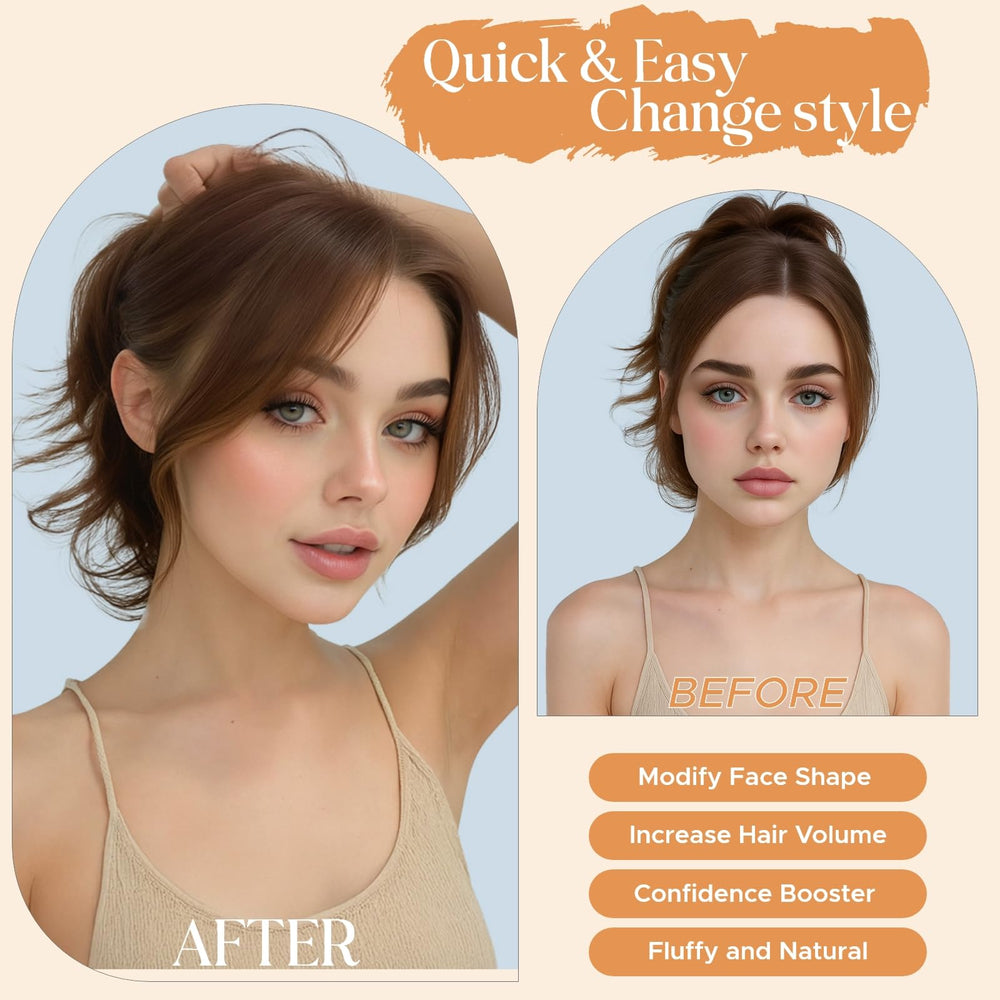 TESSHAIR clip-in bangs deliver salon-quality human hair texture you can style at home.