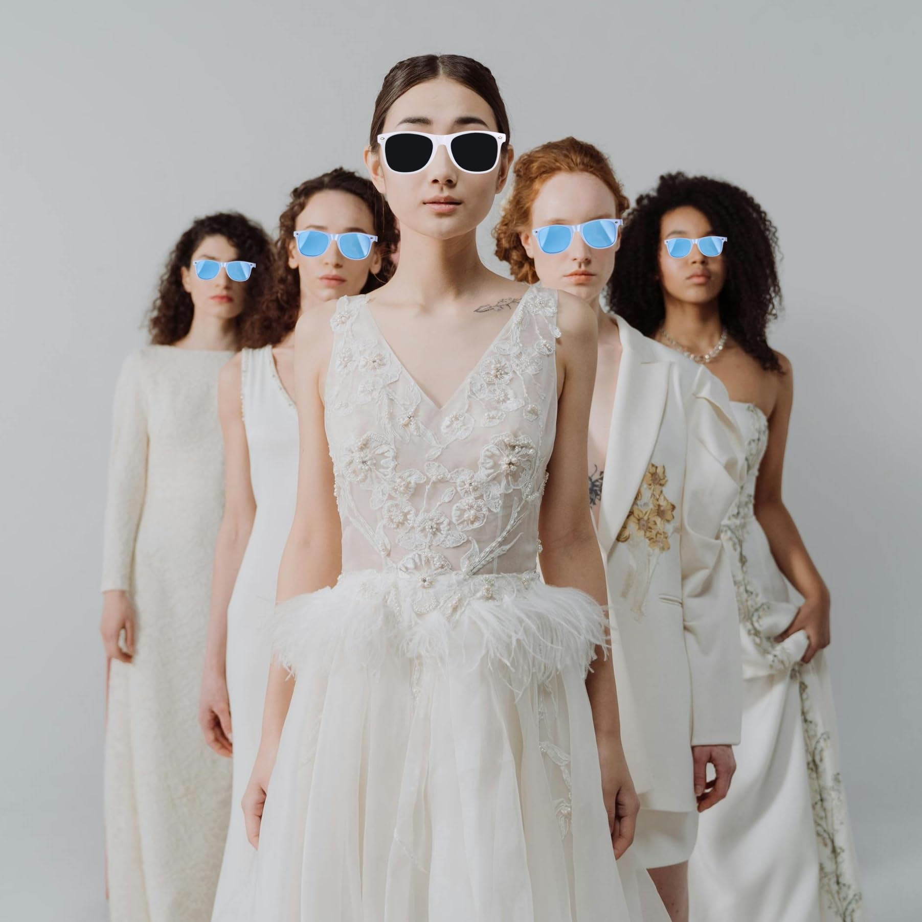 Tethzeng sage-green sunglasses accent: vibrant touch for lively celebrations