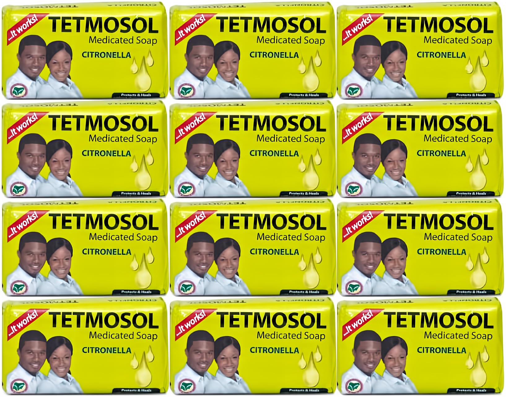 Tetmosol soap 85g pack of 12, clean and refreshing for daily skin care.