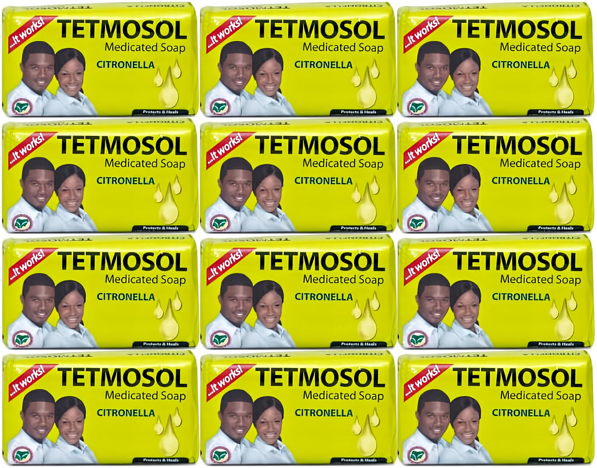 Tetmosol soap 85g pack of 12, clean and refreshing for daily skin care.