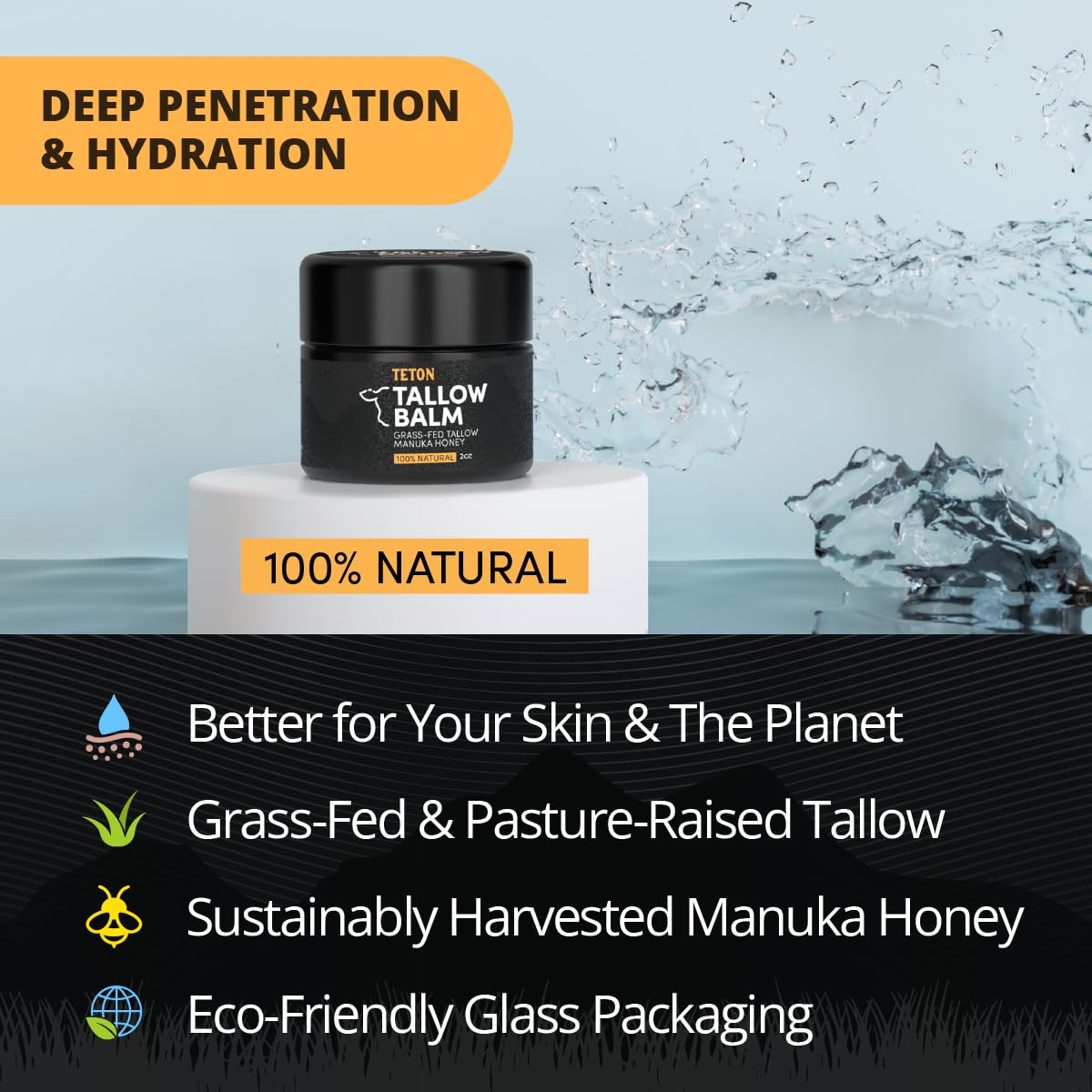 Natural formula on clean skin promotes a refreshed, healthy look