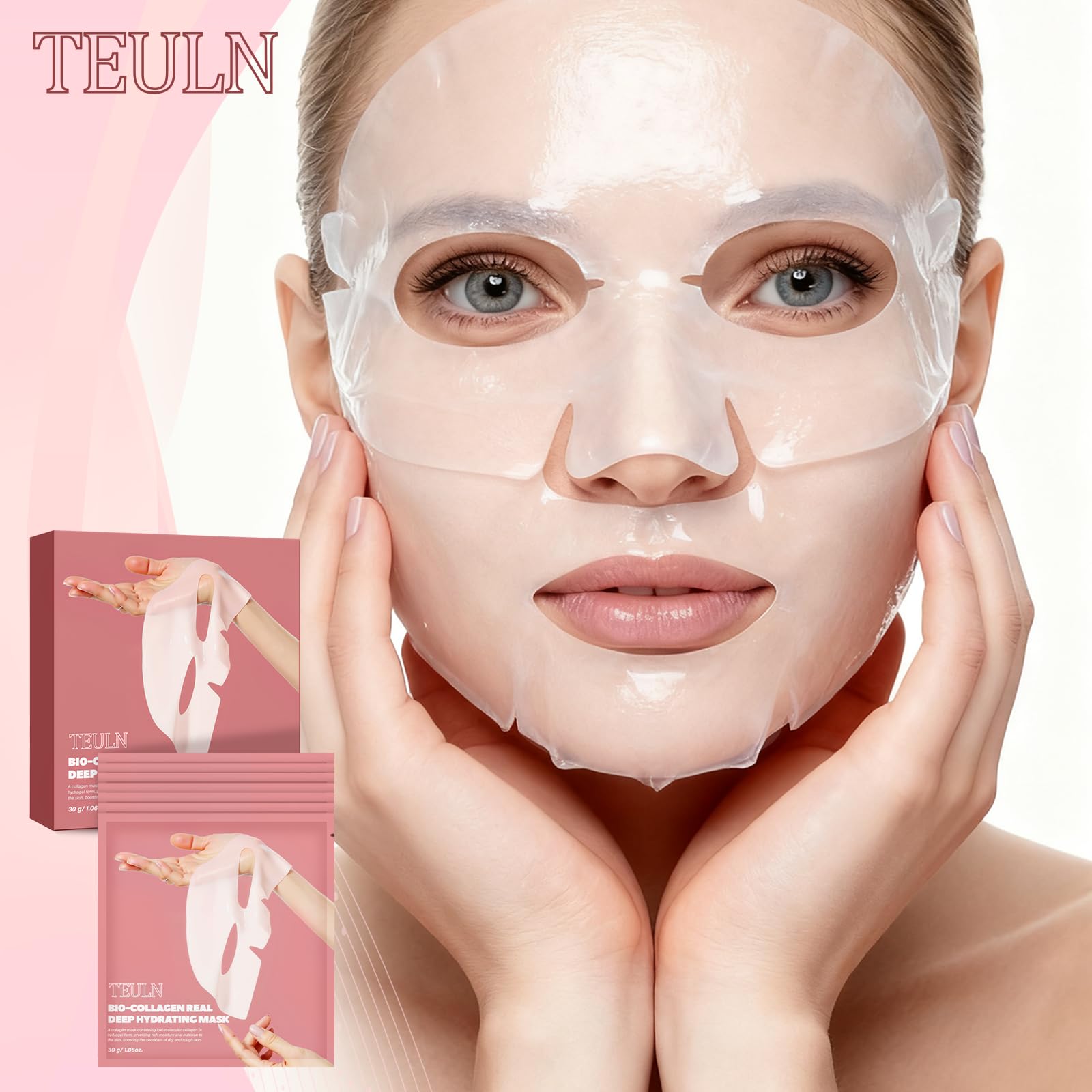 TEULN Bio-Collagen Deep Mask hydrogel texture ready to deliver moisture