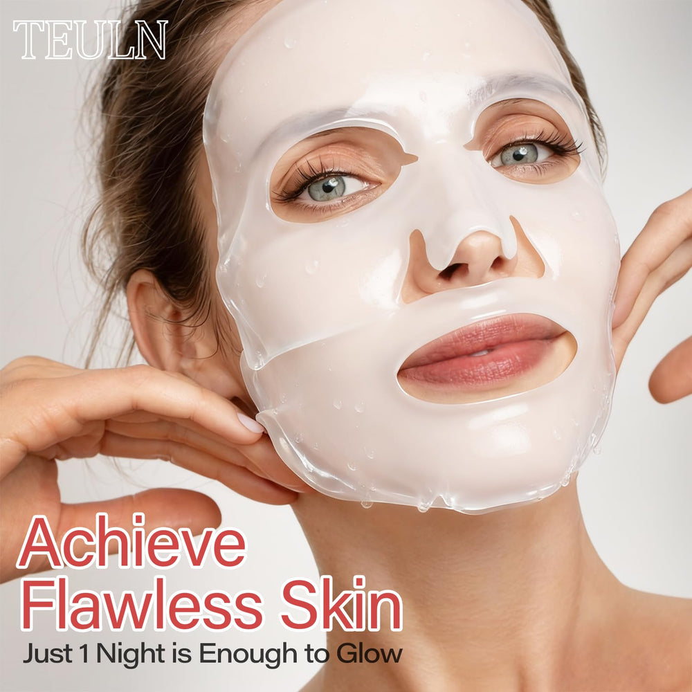 TEULN Bio-Collagen Deep Mask close-up showing hydrating hydrogel sheet