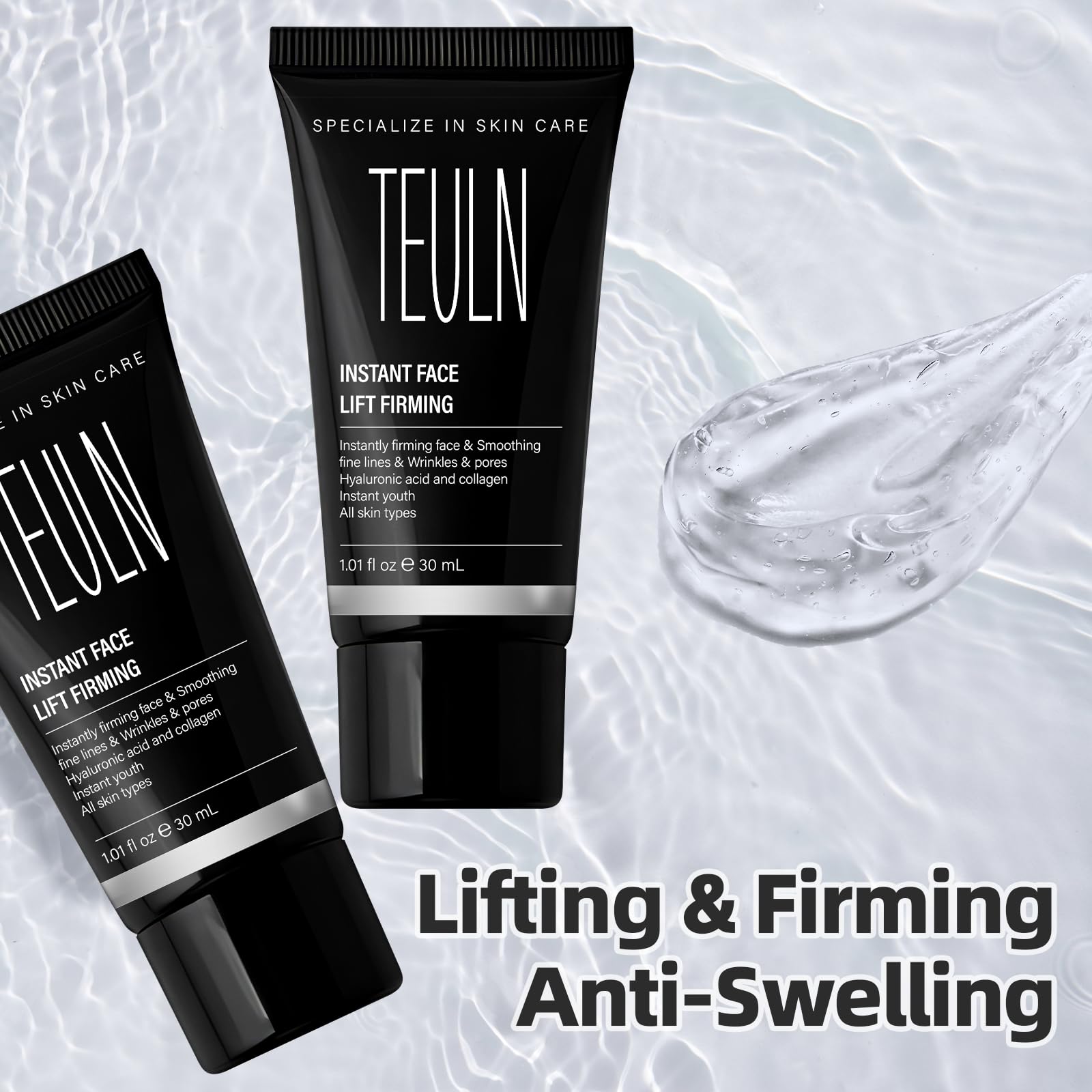 TEULN Face Tightening Cream texture shows rich, hydrating formula for comfort.