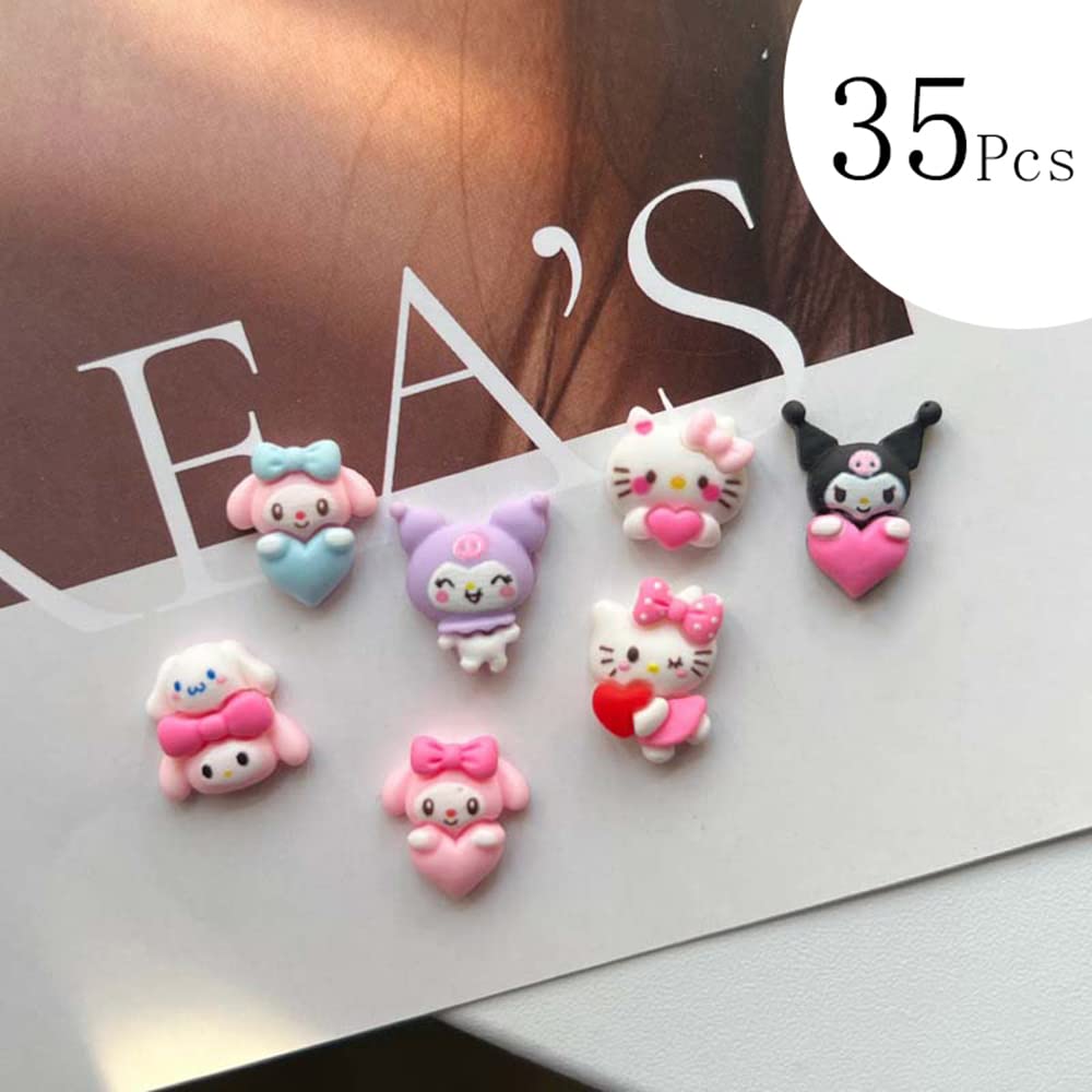 Tezocr cute nail charms, 35-piece kit for decor