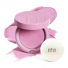 TFIT Fluffy Velvet Cushion Blush in Charming Berry with built-in puff for quick, hygienic application.