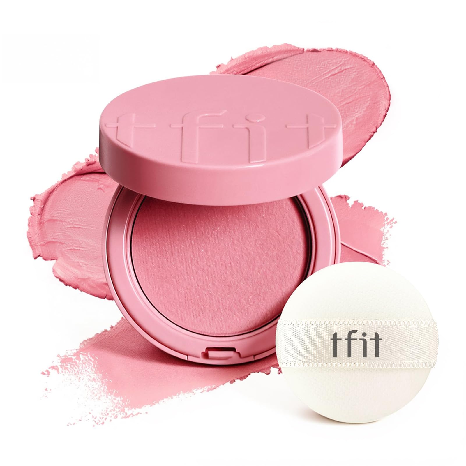 TFIT Fluffy Velvet Cushion Blush puff applying a soft, natural glow