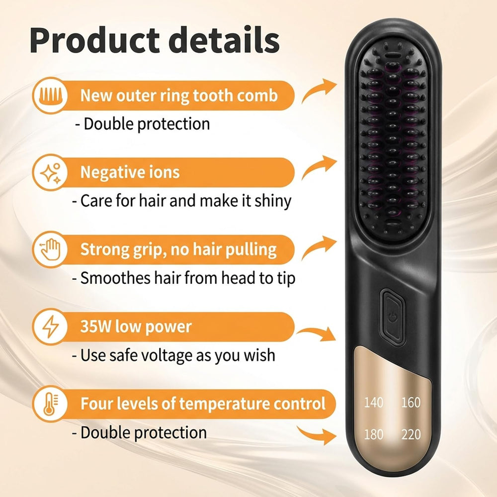 TFITWL Go Brush Pro rounded teeth minimize pulling during detangling