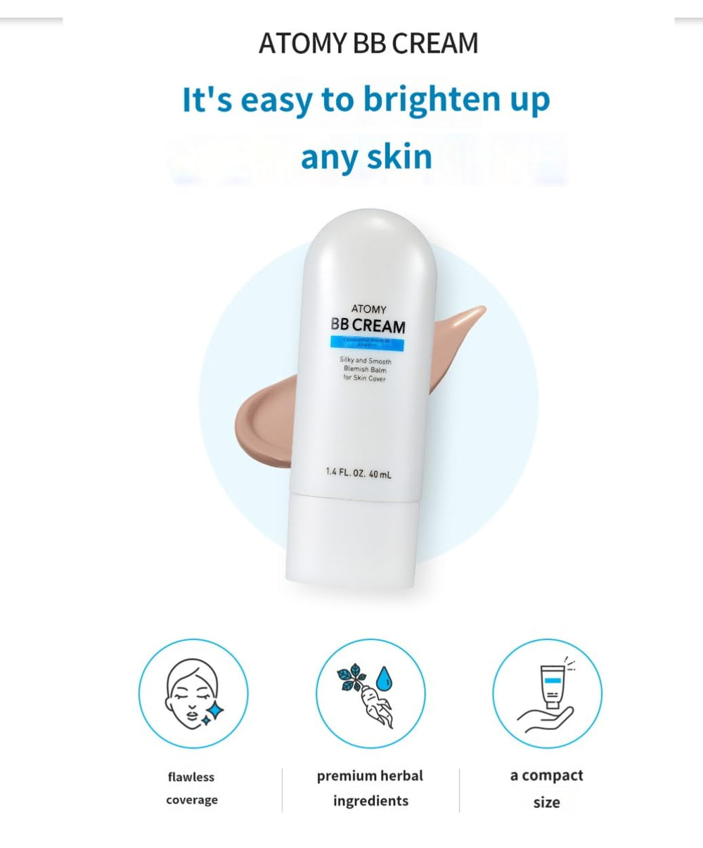 TG153 A.t.o.m.y BB Cream swatch showing natural, buildable coverage