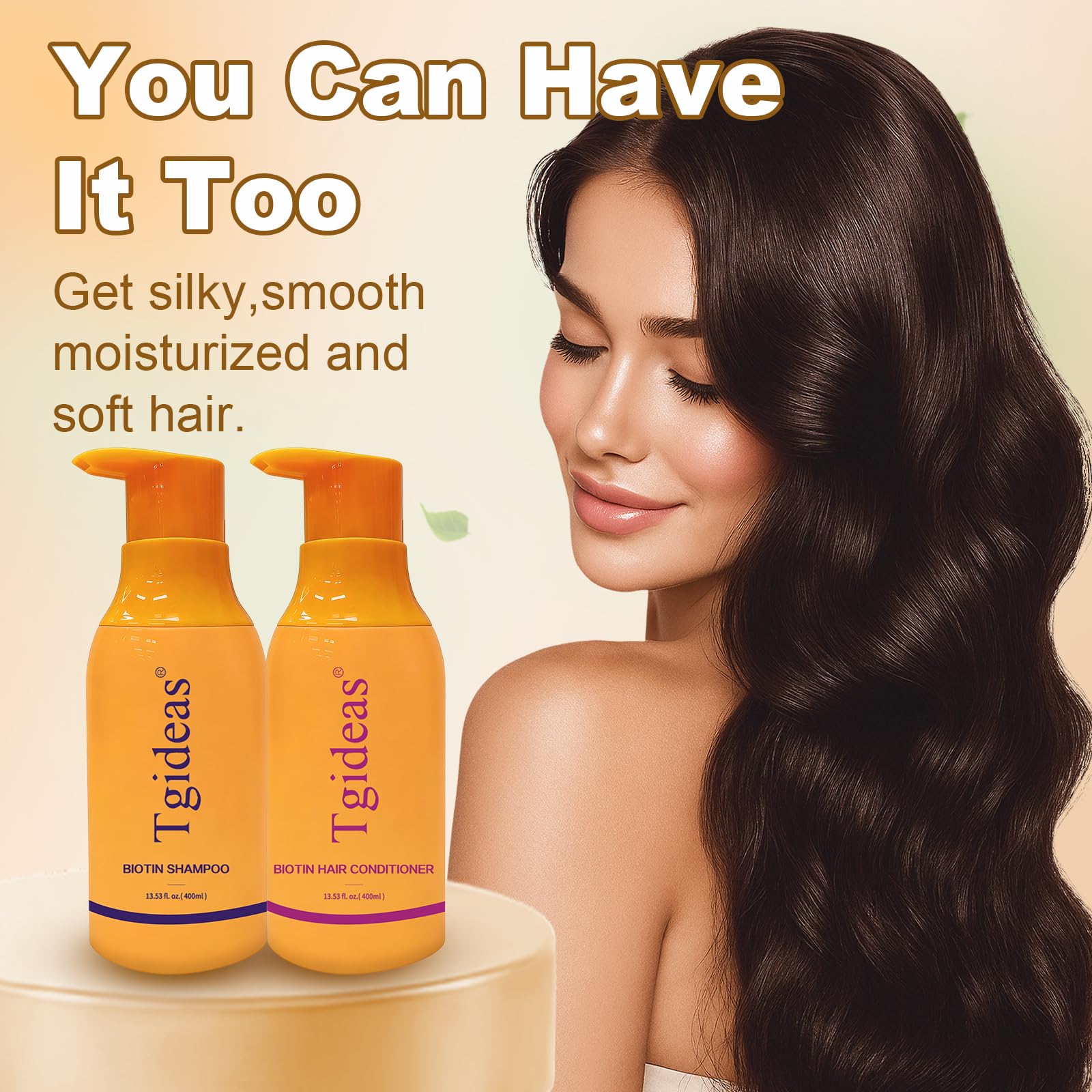 Tgideas Biotin Shampoo packaging box on bathroom shelf.