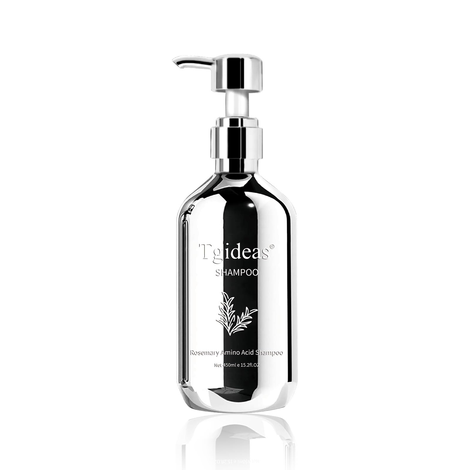 Tgideas organic rosemary extract shampoo bottle highlighting natural care and rosemary scent