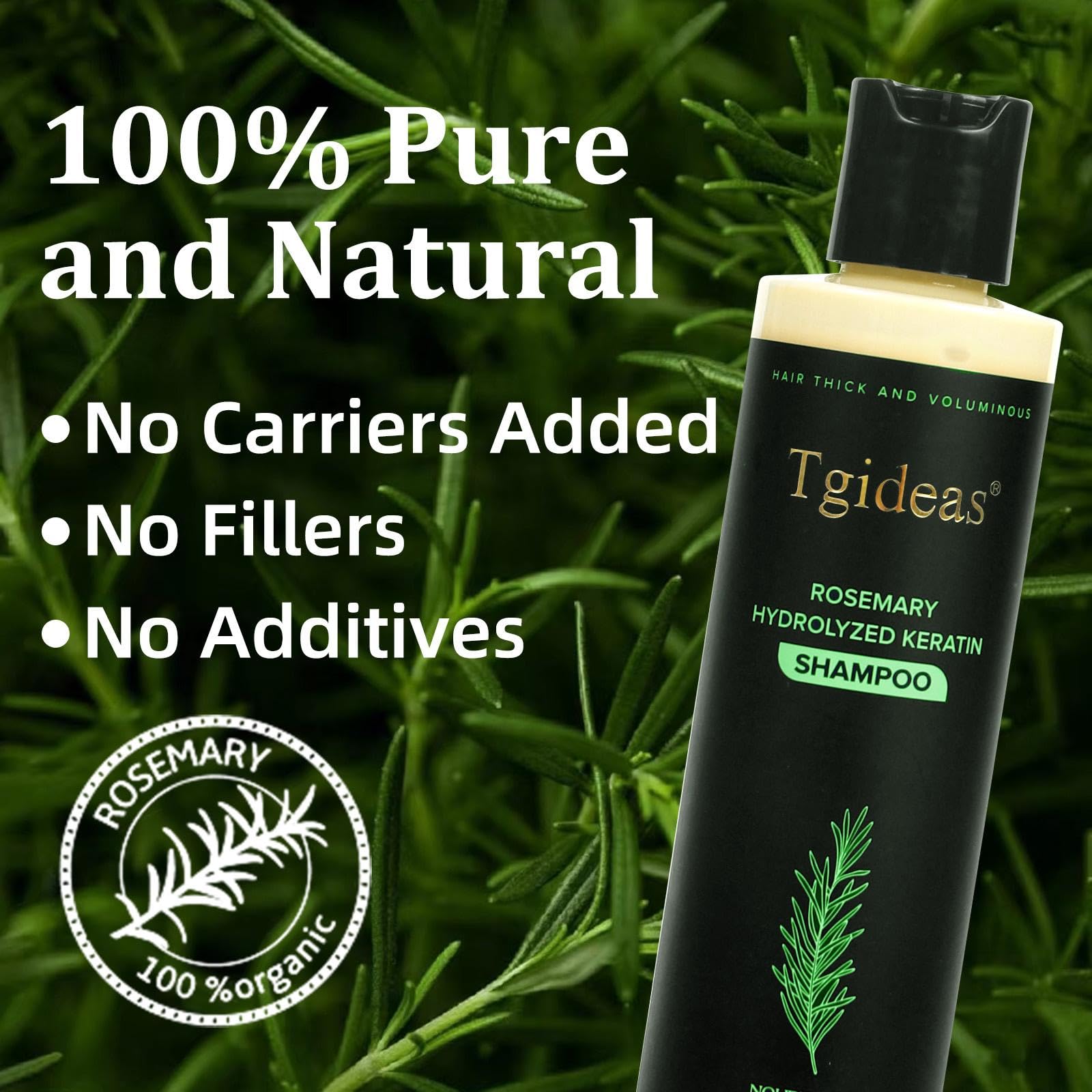 Tgideas Rosemary Biotin Shampoo bottle highlights color-safe care