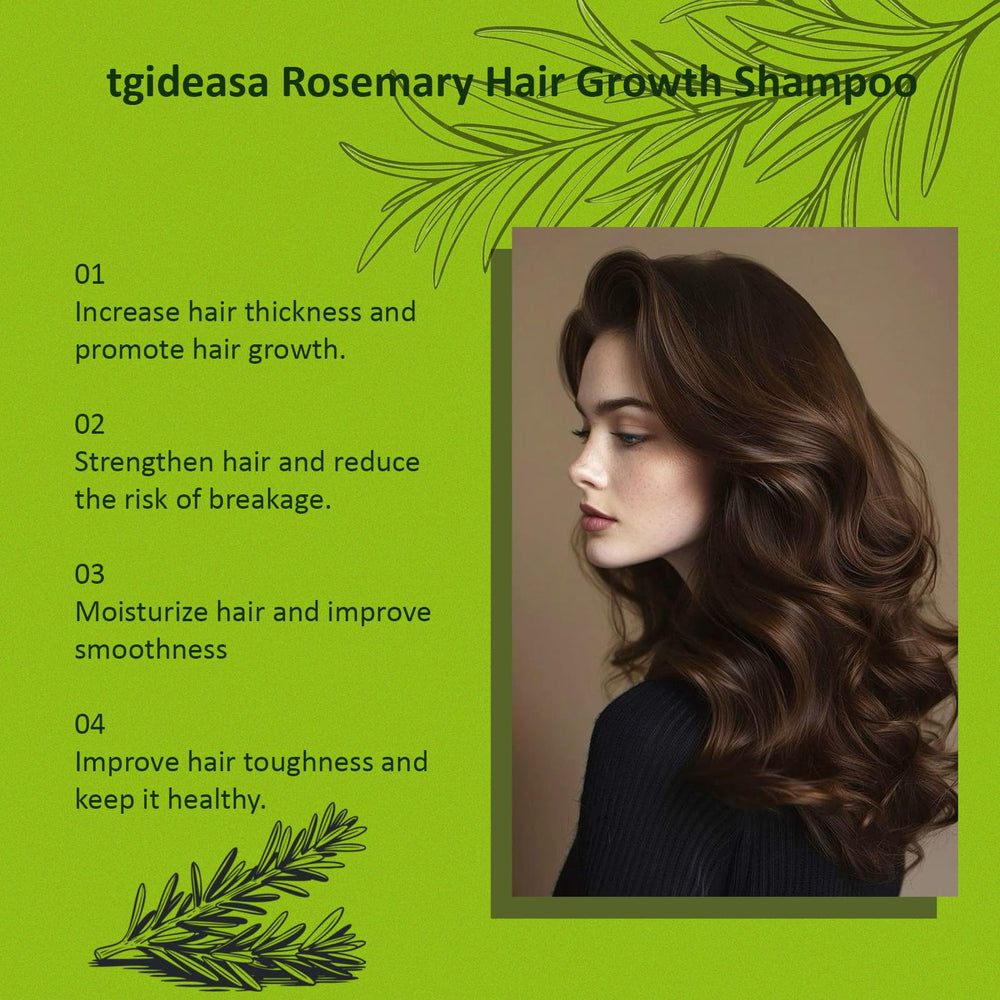 TGIDEASA Rosemary Shampoo label close-up emphasizing natural blend