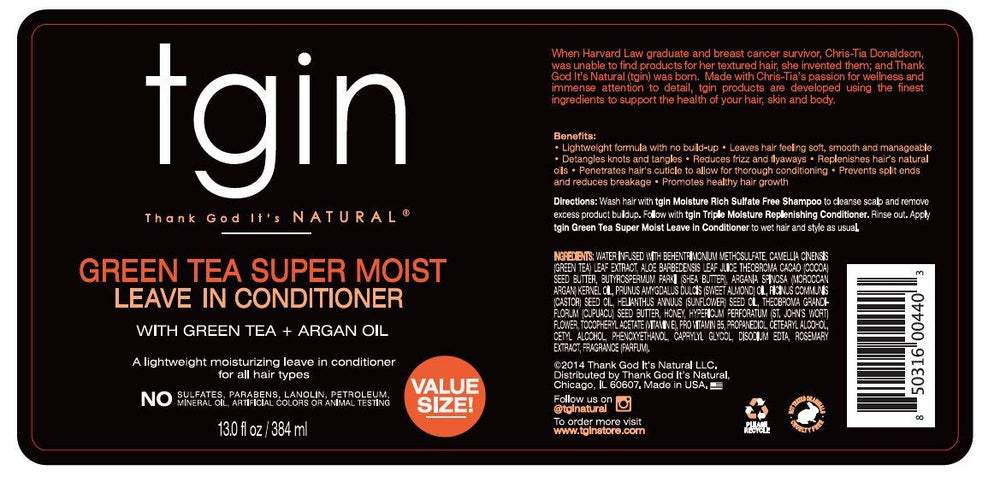 13oz bottle of tgin leave-in conditioner for long-lasting moisture