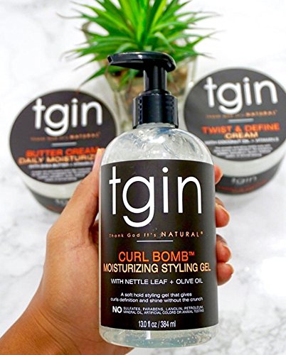 tgin Curl Bomb moisturized hair with natural shine