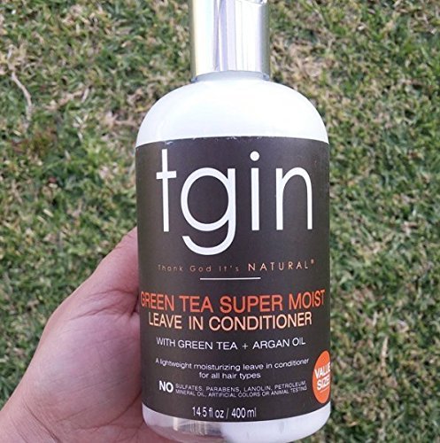 The tgin Green Tea Leave-In controls frizz and flyaways for polished styling