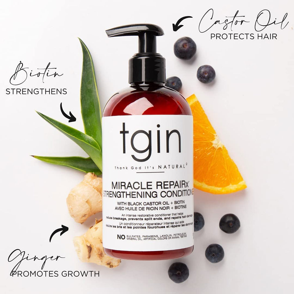 tgin Miracle RepaiRx duo on shelf for easy curl maintenance.
