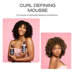 tgin Rose Water Curl Defining Mousse swirl on hair showing defined curls