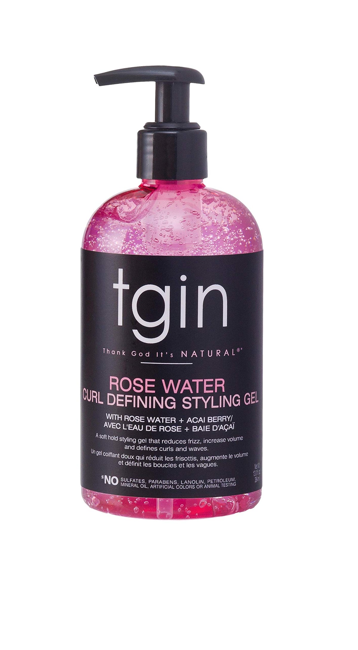 Thank God It's Natural tgin gel bottle shows lightweight hydration for defined curls.