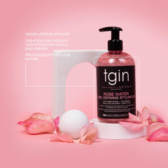 Close-up of gel texture highlights a smooth, non-sticky frizz control formula.