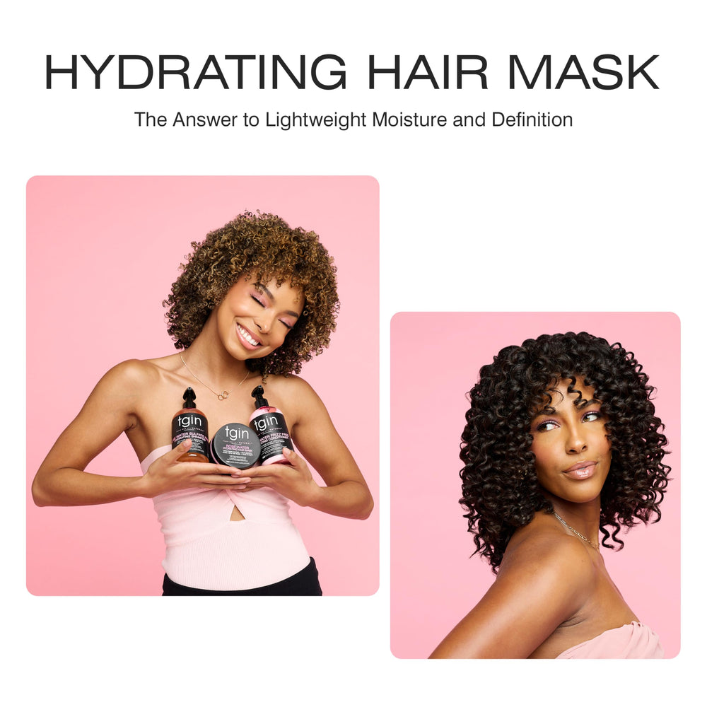 tgin Rose Water Hair Mask ingredients include acai berries for hydration