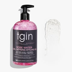 TGIN Rose Water Leave-In Conditioner pump bottle for everyday moisture and shine.