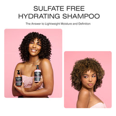 Curly hair after washing shows definition and bounce from tgin Rose Water Shampoo.