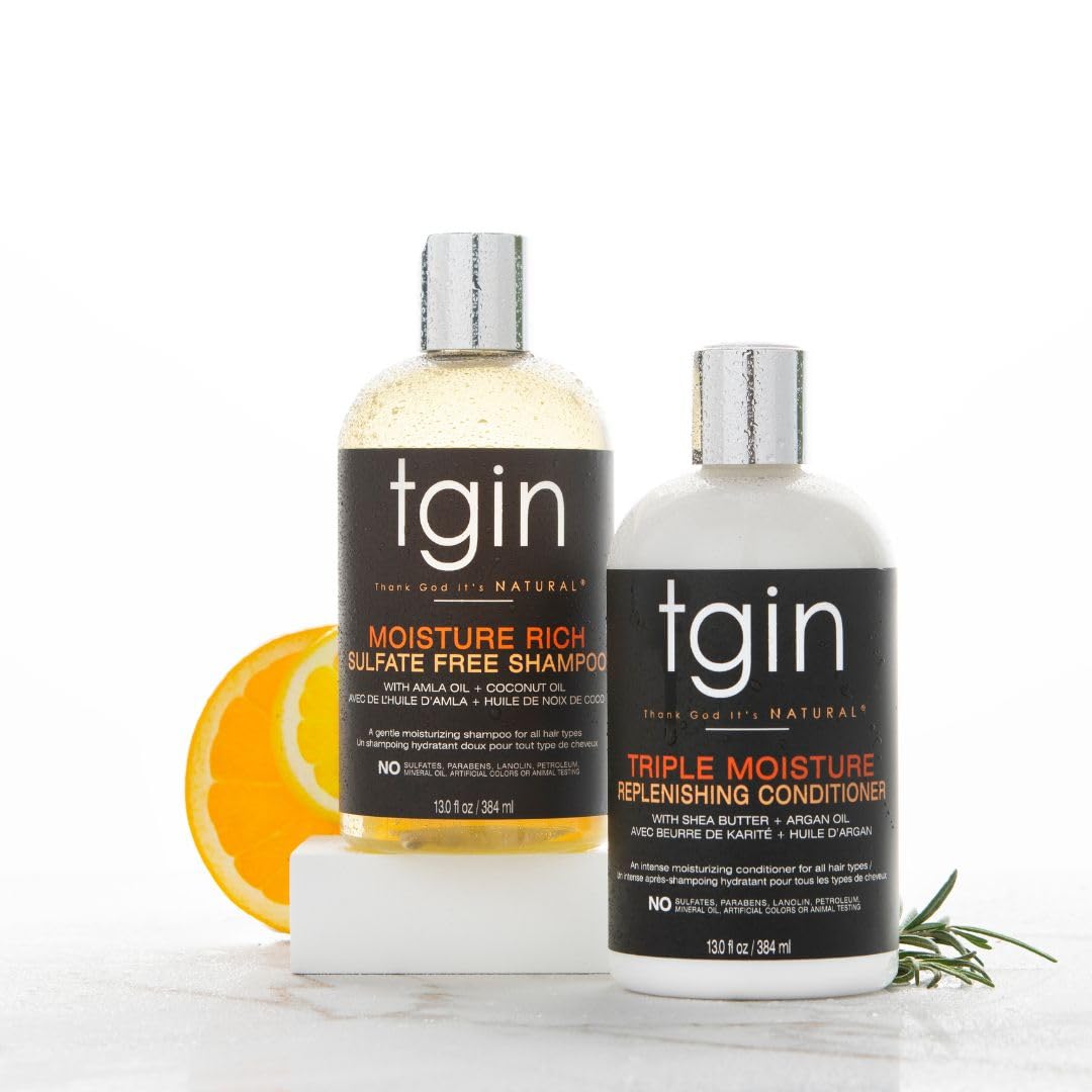 tgin Shampoo ingredients coconut oil—gentle cleaning and moisture