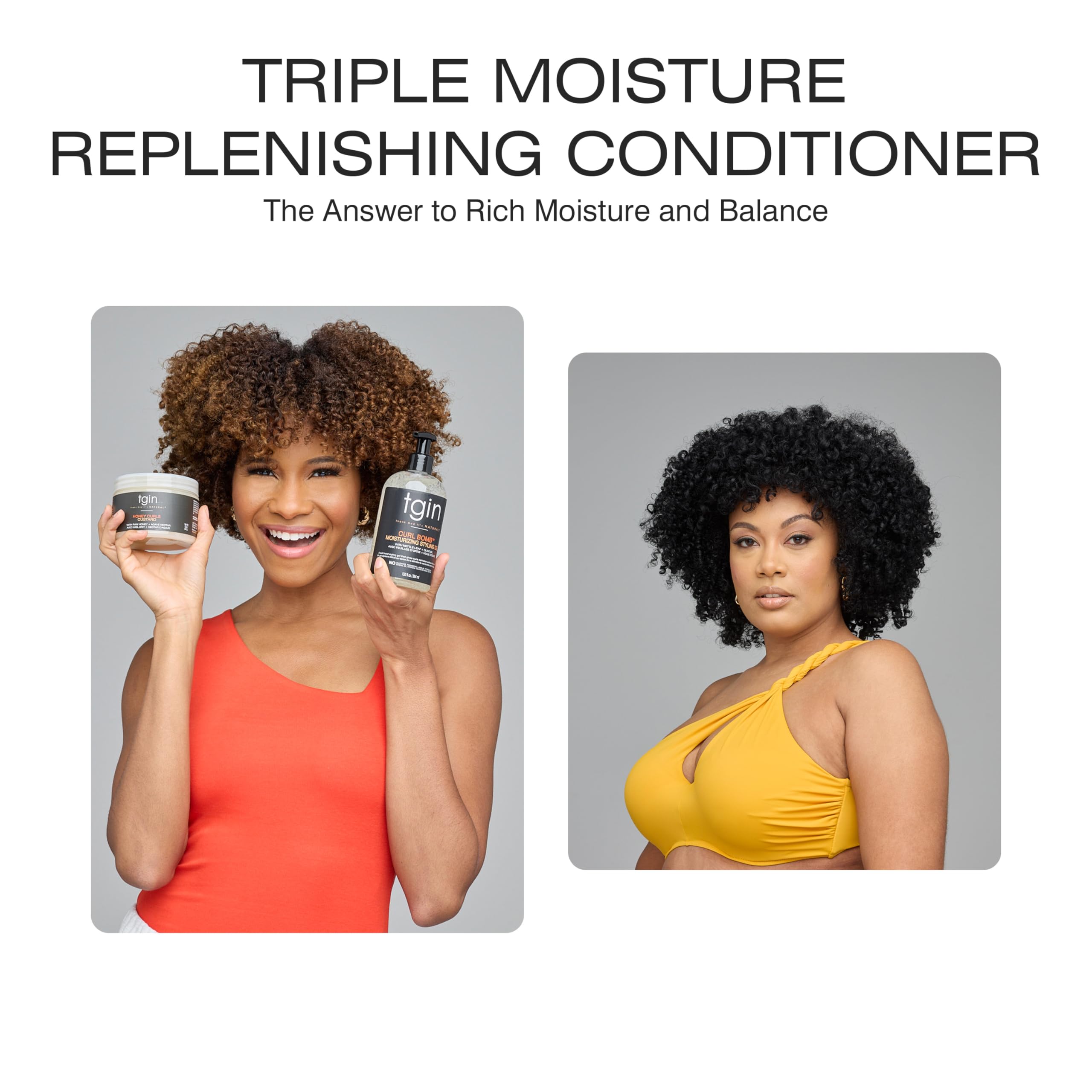 tgin triple moisture conditioner detangling action for smoother knots