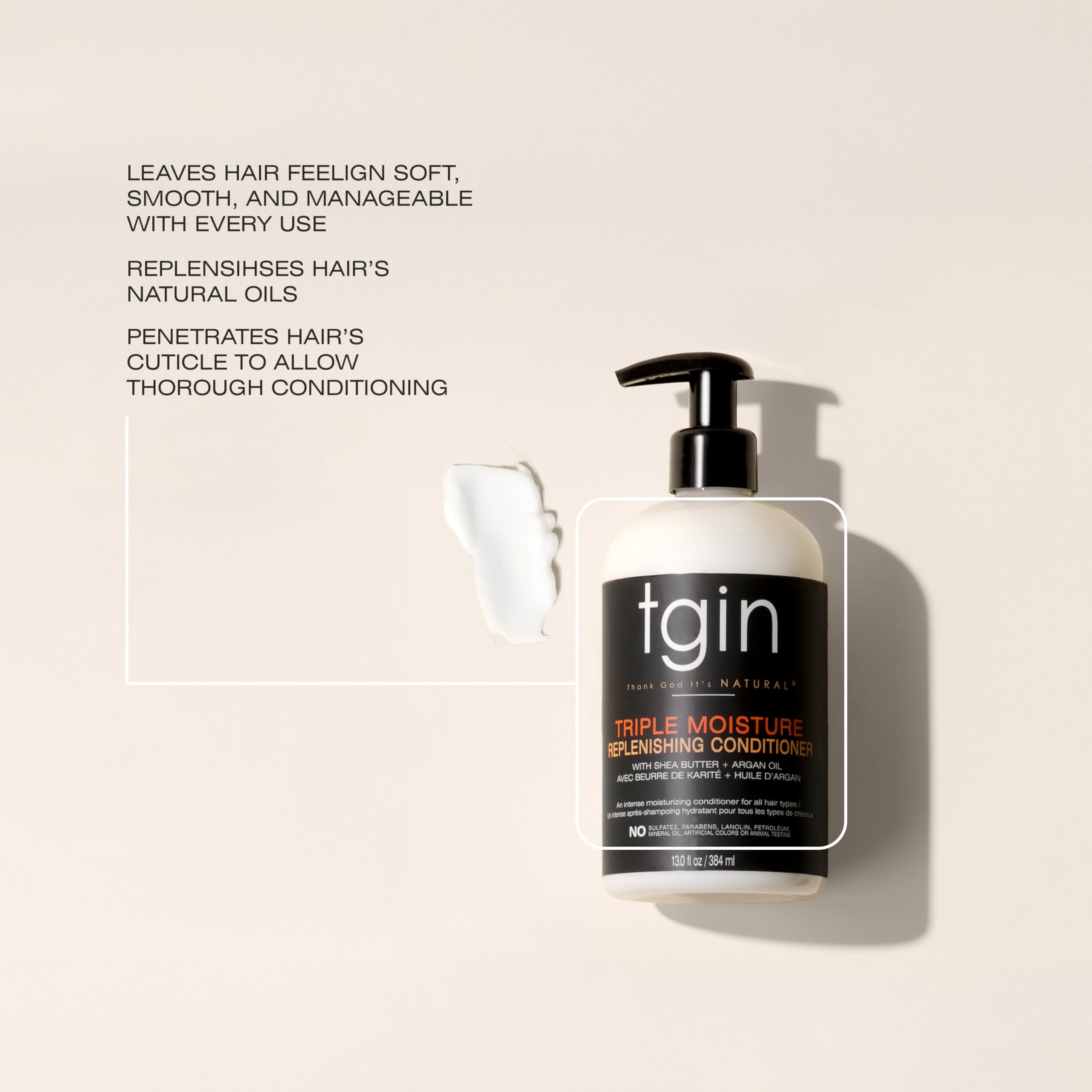 tgin triple moisture conditioner wet hair application showing slip for detangling