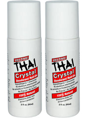 Thai Crystal Deodorant Stone roll-on, unscented for all-day odor control.