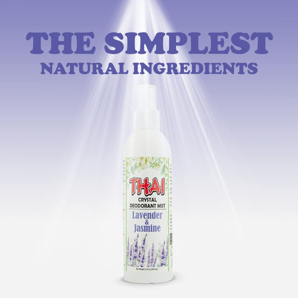 Thai Deodorant Stone Crystal Mist Lavender Jasmine emphasizes calming fragrance