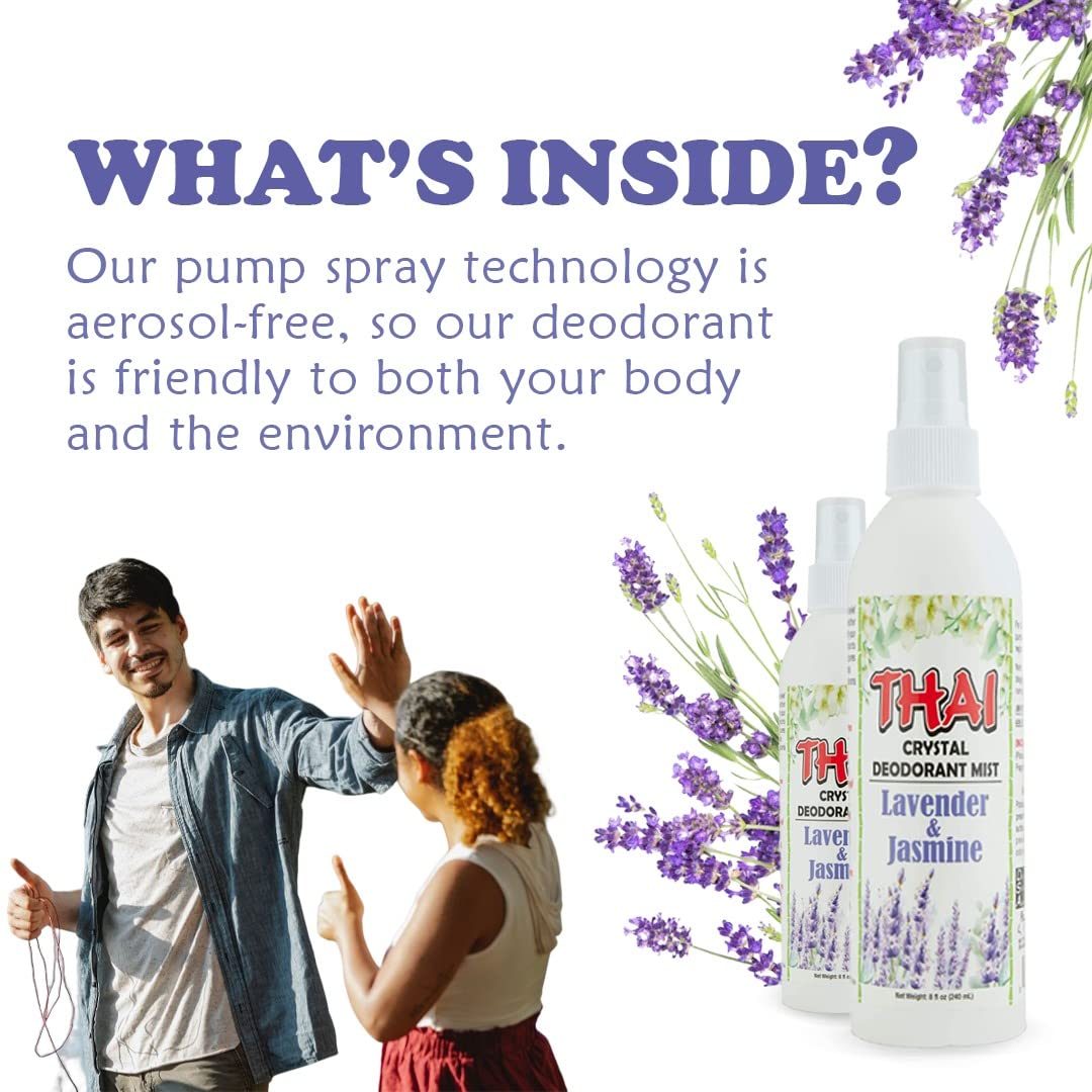 Thai Deodorant Stone Crystal Mist usage shot demonstrates simple application