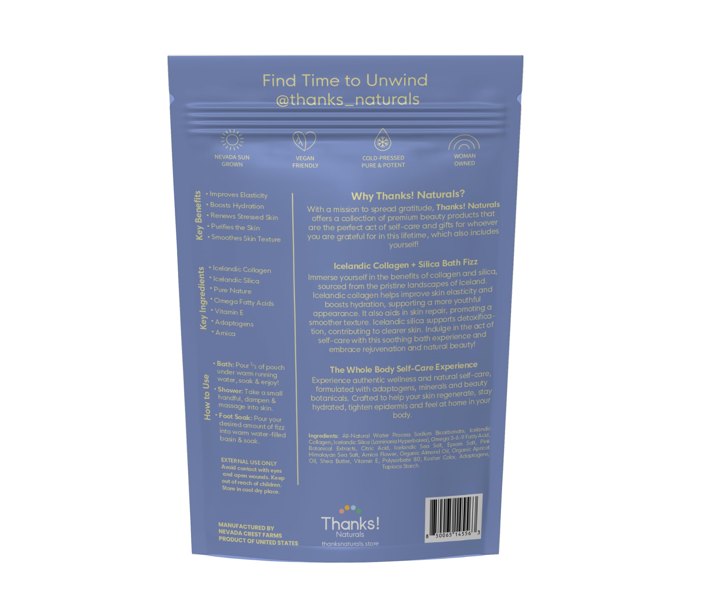 Thanks! Naturals Bath Fizz activates in warm water for spa-like relaxation.