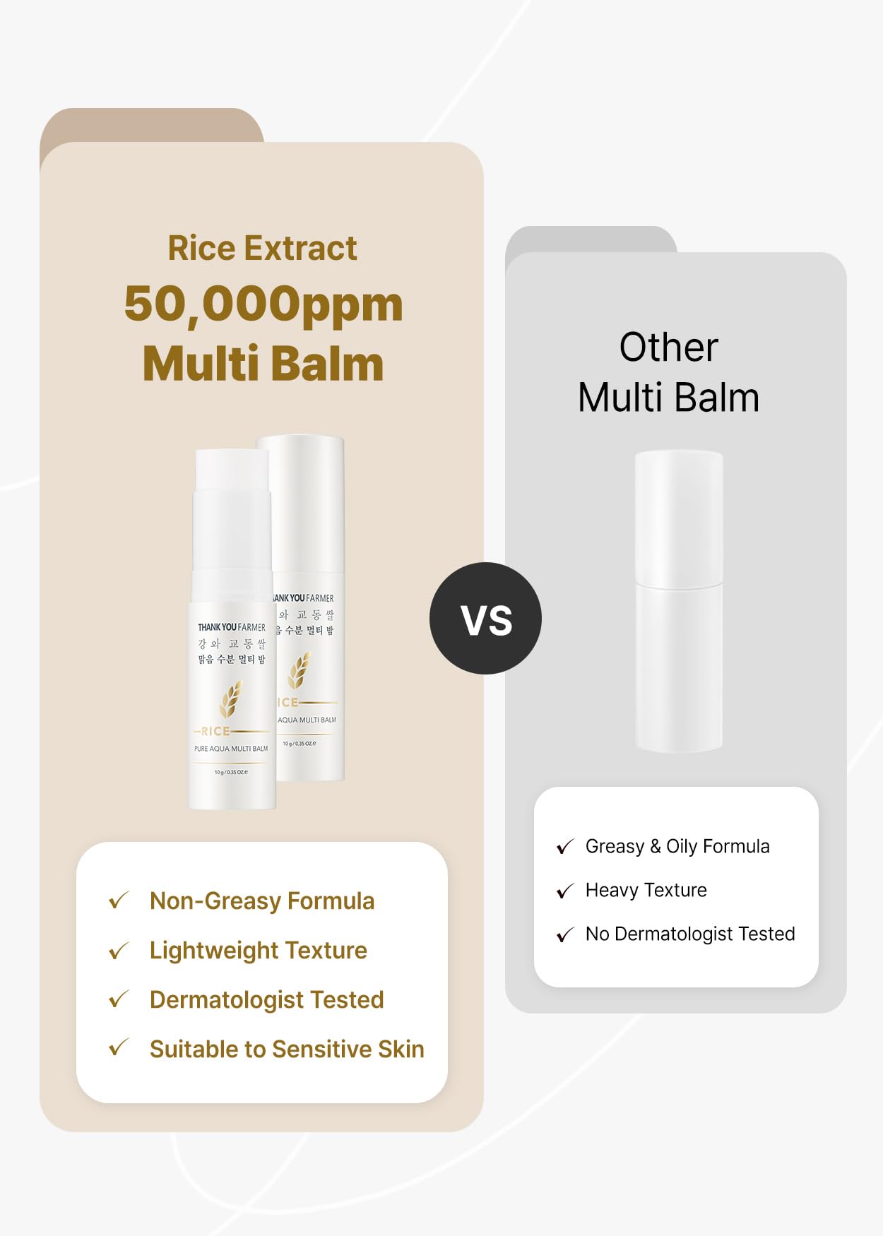 THANKYOU FARMER ingredients highlight rice extract, ceramides, and vitamins for nourishment