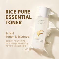 THANKYOU FARMER Rice Pure Korean Milk Toner bottle side, lightweight hydration that layers well.