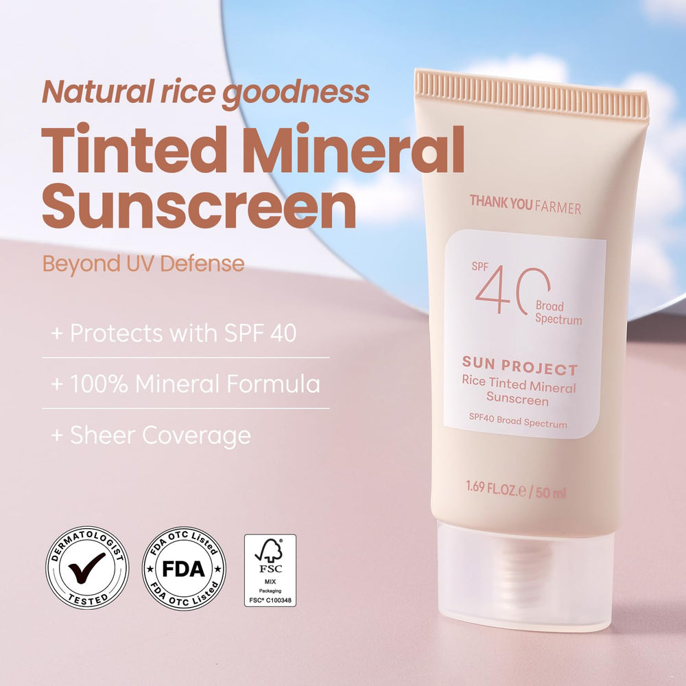 Swatch demonstrates sheer tint blending with various skin tones.