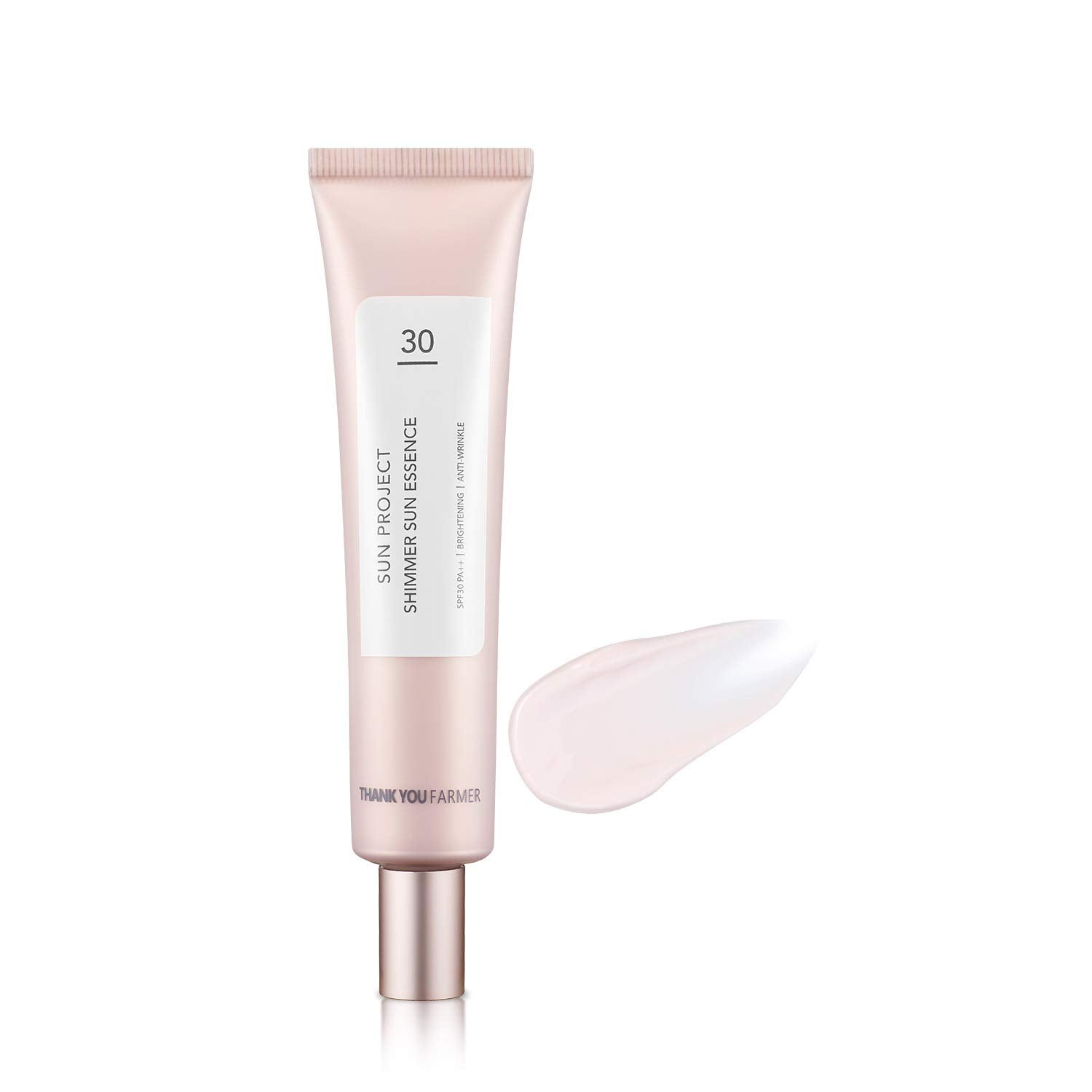 Thank You Farmer Sun Project Shimmer bottle shows SPF 30 hydration and radiance.