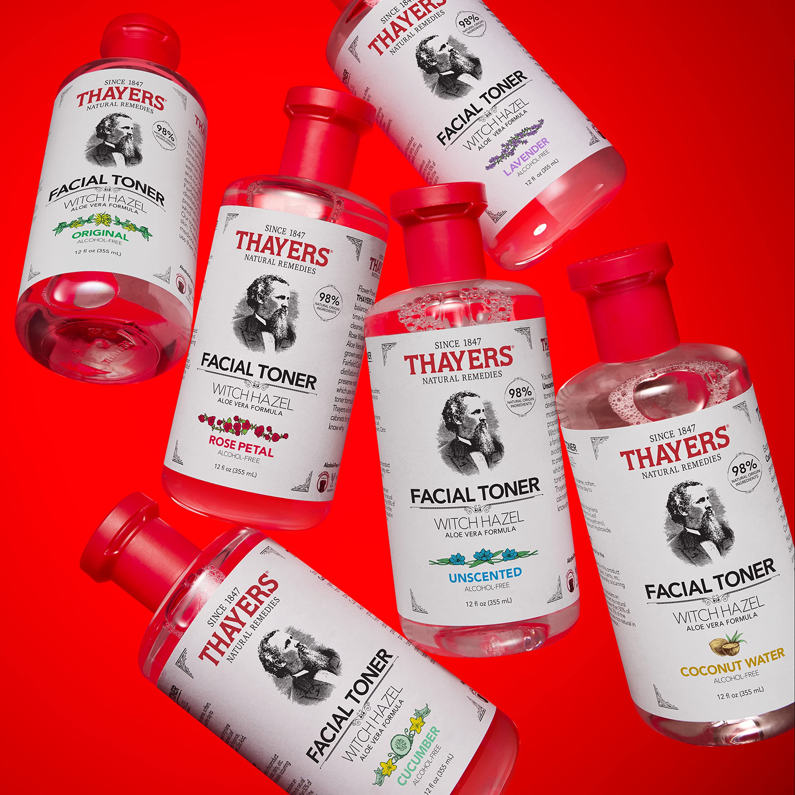 THAYERS Hydrated skin after toning with balanced texture.