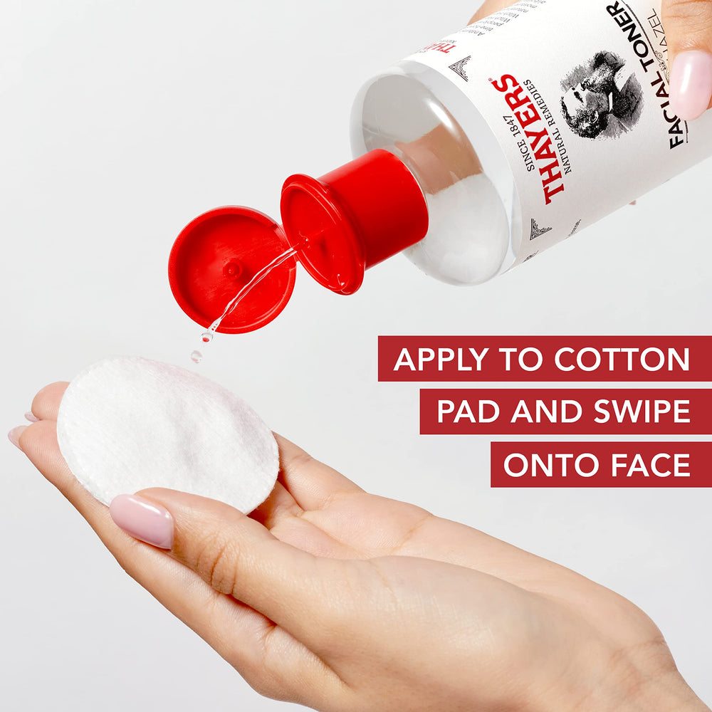 THAYERS Rose Water vial with petals, natural toning for refreshed complexion.