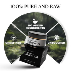 The 100 Percent Batana Oil cold pressed jar emphasizes nutrient-rich, ready-to-use oil.