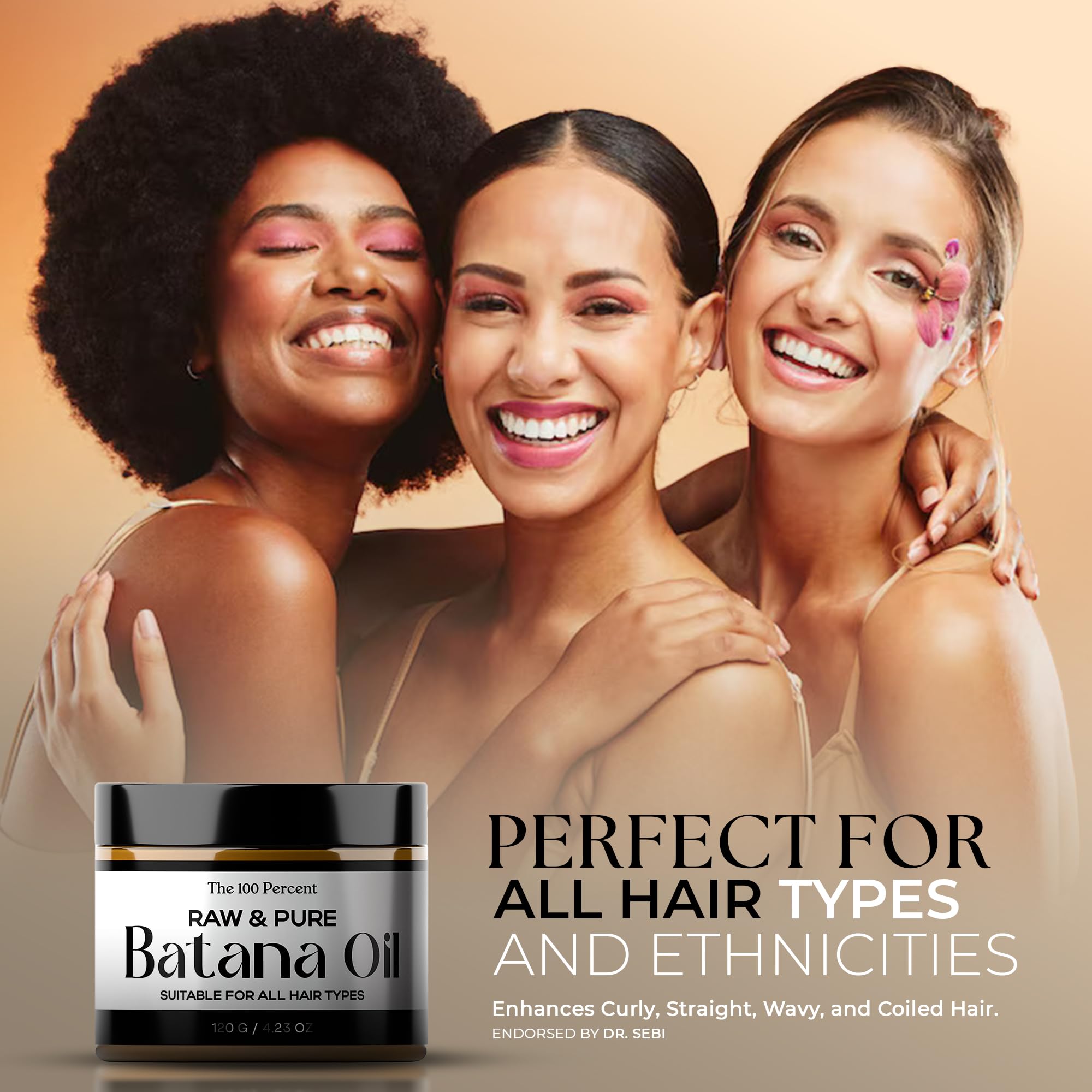 The 100 Percent Batana Oil hair application segment demonstrates easy scalp massage.