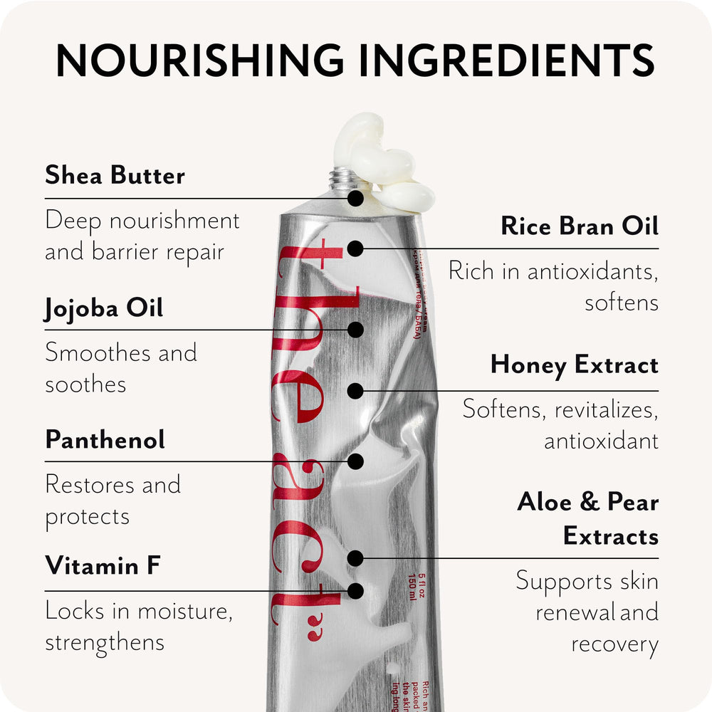 The Act BABA honey rose aroma surrounds the skin for a comforting scent.