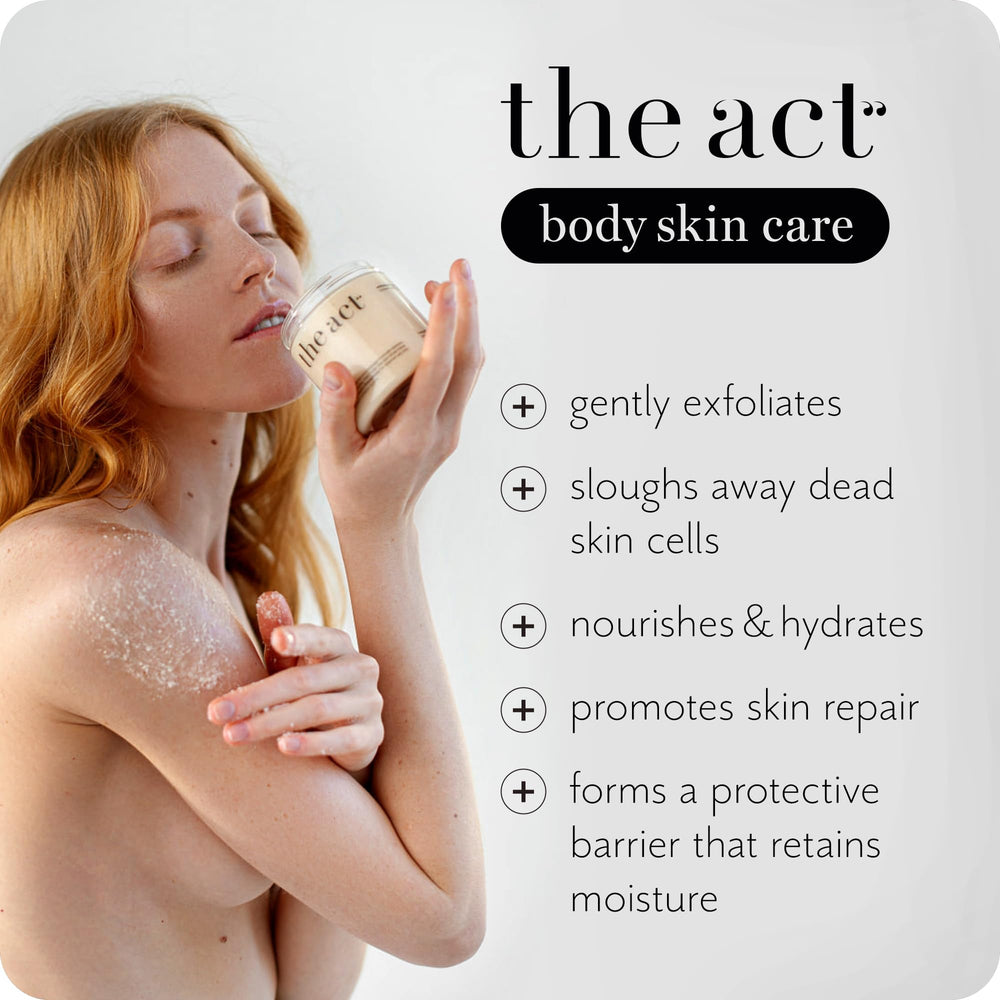 The Act oil blend is visible, suggesting rich nourishment for skin