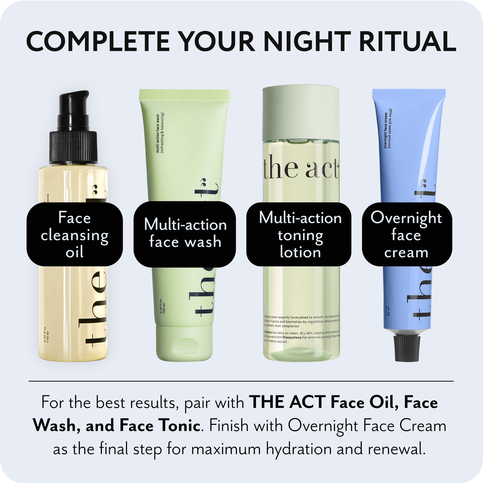 The Act Overnight Face Cream blue chamomile infusion soothes sensitive skin.