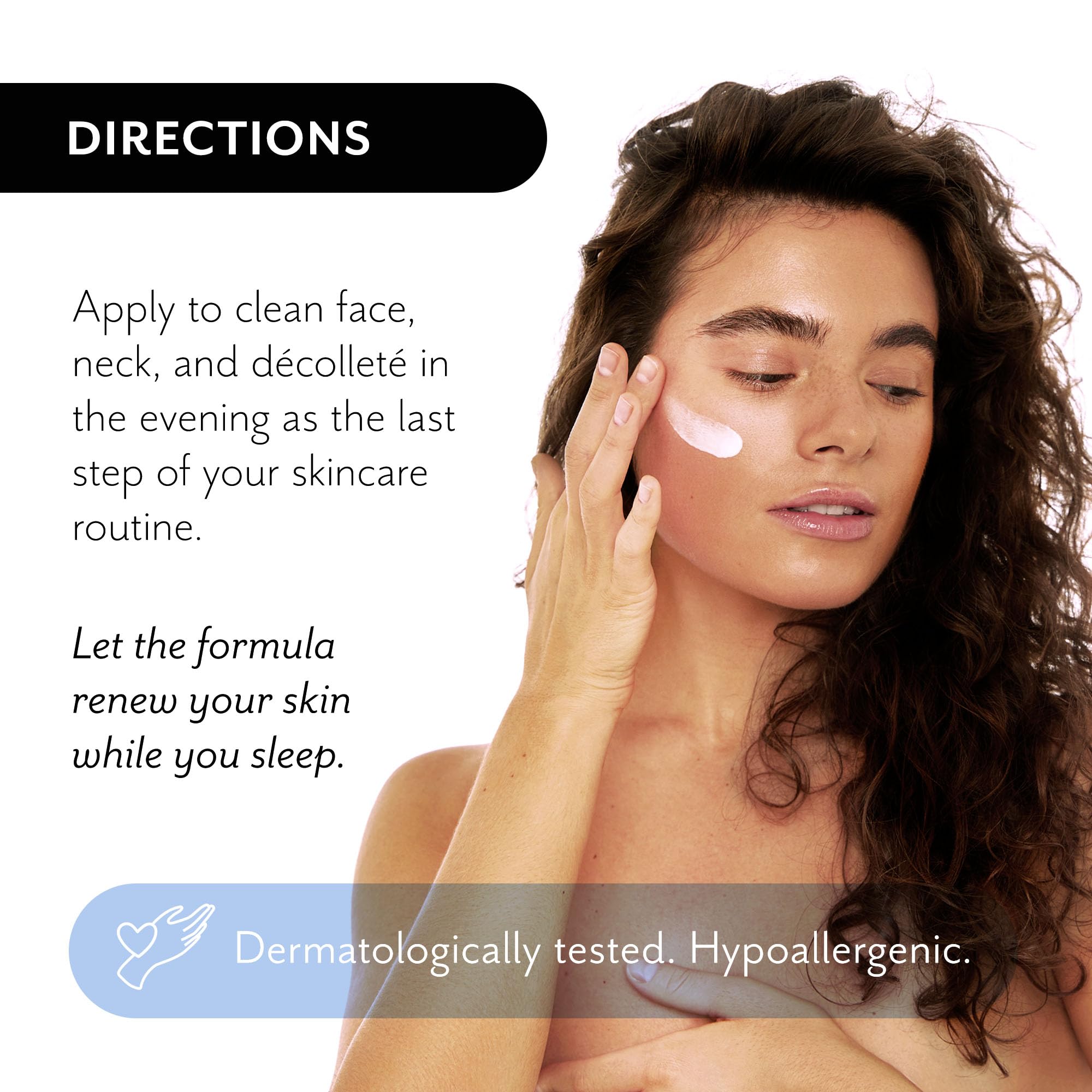 The Act Overnight Face Cream jar close-up suggests a premium night treatment.