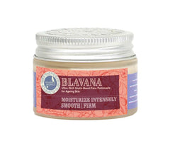 The Ayurveda Experience Blavana jar closeup showing rich moisturizer texture for aging skin.